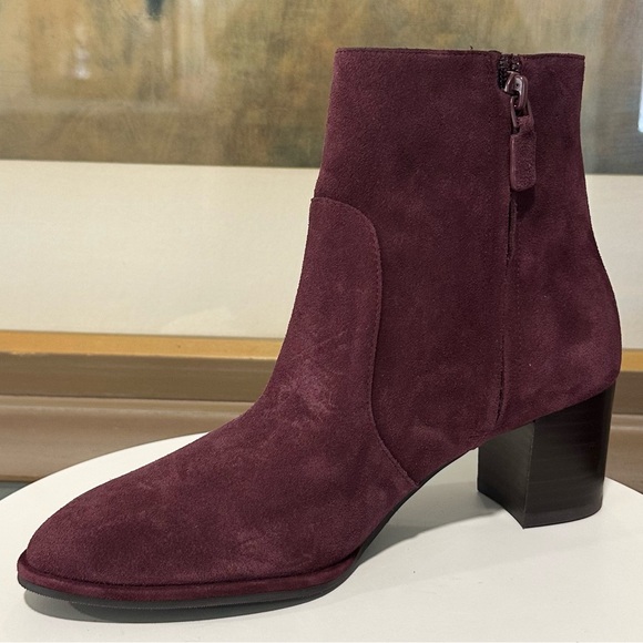 🌹STUART WEITZMAN🌹 Rylan Leather Ankle Boots Cabernet Size: 5.5B - Picture 6 of 14